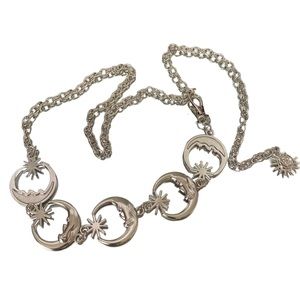 Moon silver chain belt